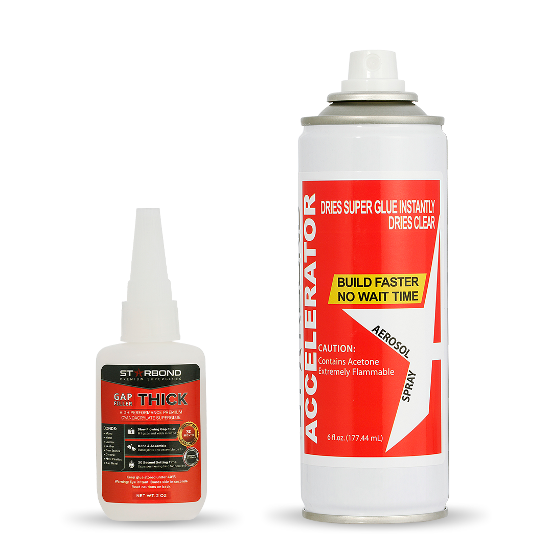 2 oz. Thick Super Glue and 6 oz. Accelerator Bundle