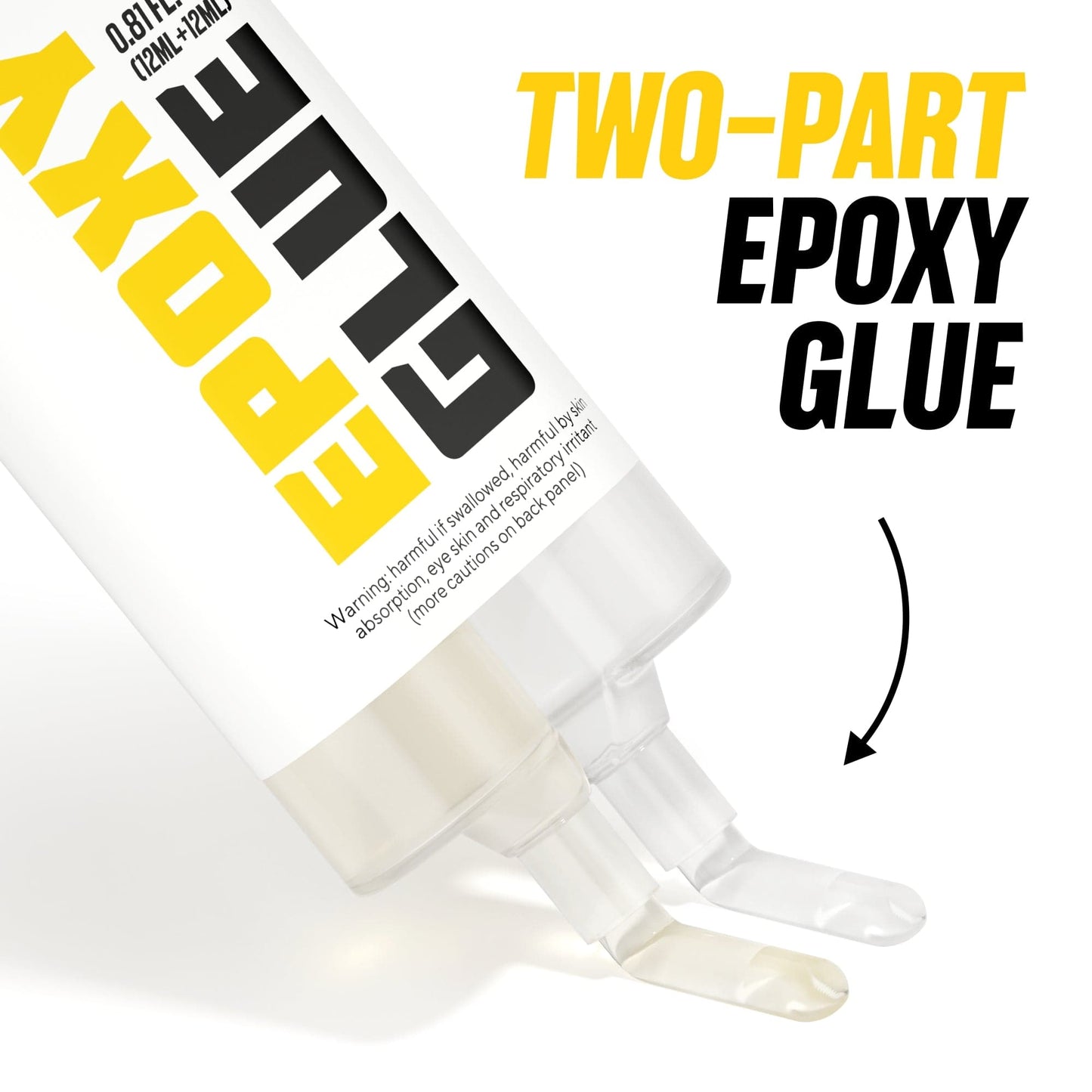 GLUE MASTERS 2 Part Epoxy, 5 Minute Set, .81 Ounce Syringe, Clear (Pack of 2)