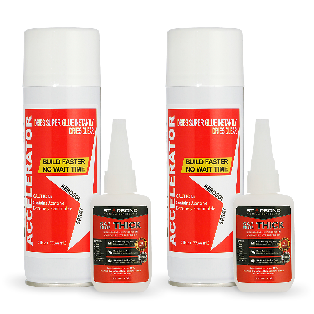 2 oz. Thick Super Glue and 6 oz. Accelerator Bundle