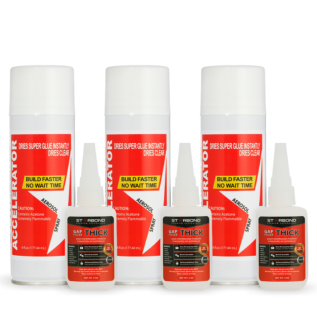 2 oz. Thick Super Glue and 6 oz. Accelerator Bundle